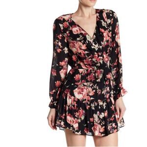 joie joada 100% silk floral long sleeves dress